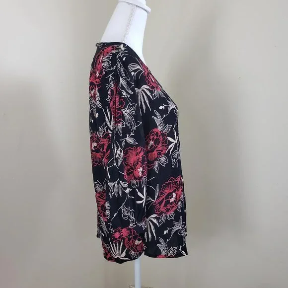 Deby Debo Saphir Floral Print Blouse Black Size Small - Picture 4 of 13
